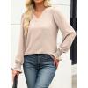 imageANRABESS Womens Business Casual Tops V Neck Puff Long Sleeve Shirts Dressy Office Work Blouse 2025 Fall Outfits ClothesParchment