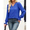 imageANRABESS Womens Business Casual Tops V Neck Puff Long Sleeve Shirts Dressy Office Work Blouse 2025 Fall Outfits ClothesRoyal Blue