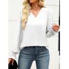 imageANRABESS Womens Business Casual Tops V Neck Puff Long Sleeve Shirts Dressy Office Work Blouse 2025 Fall Outfits ClothesWhite