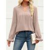 imageANRABESS Womens Dressy Casual Blouses V Neck Long Sleeve 2025 Fall Loose Fit Tunic Tops Pleated T Shirts Trendy OutfitsApricot