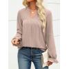 imageANRABESS Womens Dressy Casual Blouses V Neck Long Sleeve 2025 Fall Loose Fit Tunic Tops Pleated T Shirts Trendy OutfitsApricot