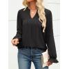 imageANRABESS Womens Dressy Casual Blouses V Neck Long Sleeve 2025 Fall Loose Fit Tunic Tops Pleated T Shirts Trendy OutfitsBlack