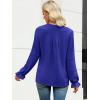 imageANRABESS Womens Dressy Casual Blouses V Neck Long Sleeve 2025 Fall Loose Fit Tunic Tops Pleated T Shirts Trendy OutfitsRoyal Blue