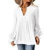 imageANRABESS Womens Dressy Casual Blouses V Neck Long Sleeve 2025 Fall Loose Fit Tunic Tops Pleated T Shirts Trendy OutfitsWhite