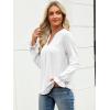 imageANRABESS Womens Dressy Casual Blouses V Neck Long Sleeve 2025 Fall Loose Fit Tunic Tops Pleated T Shirts Trendy OutfitsWhite