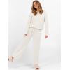 imageANRABESS Womens Fuzzy Fleece Lounge Pajama Set 2 Piece Outfits Long Sleeve Top Sweater Pants Loungewear Pj Sets 2025 FallBeige