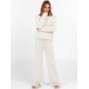 imageANRABESS Womens Fuzzy Fleece Lounge Pajama Set 2 Piece Outfits Long Sleeve Top Sweater Pants Loungewear Pj Sets 2025 FallBeige