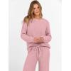 imageANRABESS Womens Fuzzy Fleece Lounge Pajama Set 2 Piece Outfits Long Sleeve Top Sweater Pants Loungewear Pj Sets 2025 FallBlush Pink