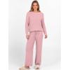 imageANRABESS Womens Fuzzy Fleece Lounge Pajama Set 2 Piece Outfits Long Sleeve Top Sweater Pants Loungewear Pj Sets 2025 FallBlush Pink