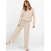 imageANRABESS Womens Fuzzy Fleece Lounge Pajama Set 2 Piece Outfits Long Sleeve Top Sweater Pants Loungewear Pj Sets 2025 FallLight Khaki