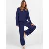 imageANRABESS Womens Fuzzy Fleece Lounge Pajama Set 2 Piece Outfits Long Sleeve Top Sweater Pants Loungewear Pj Sets 2025 FallNavy Blue
