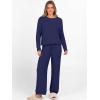 imageANRABESS Womens Fuzzy Fleece Lounge Pajama Set 2 Piece Outfits Long Sleeve Top Sweater Pants Loungewear Pj Sets 2025 FallNavy Blue