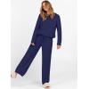 imageANRABESS Womens Fuzzy Fleece Lounge Pajama Set 2 Piece Outfits Long Sleeve Top Sweater Pants Loungewear Pj Sets 2025 FallNavy Blue