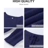 imageANRABESS Womens Fuzzy Fleece Lounge Pajama Set 2 Piece Outfits Long Sleeve Top Sweater Pants Loungewear Pj Sets 2025 FallNavy Blue
