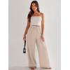 imageANRABESS Womens Linen Pants 2025 Summer Casual Loose Wide Leg Palazzo Pants High Waist Flowy Beach Trousers Work OutfitsApricot