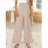 imageANRABESS Womens Linen Pants 2025 Summer Casual Loose Wide Leg Palazzo Pants High Waist Flowy Beach Trousers Work OutfitsApricot