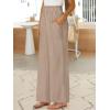 imageANRABESS Womens Linen Pants 2025 Summer Casual Loose Wide Leg Palazzo Pants High Waist Flowy Beach Trousers Work OutfitsKhaki