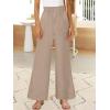 imageANRABESS Womens Linen Pants 2025 Summer Casual Loose Wide Leg Palazzo Pants High Waist Flowy Beach Trousers Work OutfitsKhaki