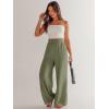 imageANRABESS Womens Linen Pants 2025 Summer Casual Loose Wide Leg Palazzo Pants High Waist Flowy Beach Trousers Work OutfitsOlive