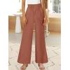 imageANRABESS Womens Linen Pants 2025 Summer Casual Loose Wide Leg Palazzo Pants High Waist Flowy Beach Trousers Work OutfitsRust Orange