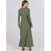 imageANRABESS Womens Long Sleeve Maxi Dress 2025 Fall Casual Button Fit ampamp Flare ALine Swing Flowy Long Dresses Trendy OutfitsArmy Green