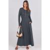 imageANRABESS Womens Long Sleeve Maxi Dress 2025 Fall Casual Button Fit ampamp Flare ALine Swing Flowy Long Dresses Trendy OutfitsDark Gray
