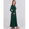 imageANRABESS Womens Long Sleeve Maxi Dress 2025 Fall Casual Button Fit ampamp Flare ALine Swing Flowy Long Dresses Trendy OutfitsDeep Green