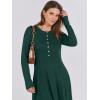imageANRABESS Womens Long Sleeve Maxi Dress 2025 Fall Casual Button Fit ampamp Flare ALine Swing Flowy Long Dresses Trendy OutfitsDeep Green