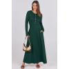 imageANRABESS Womens Long Sleeve Maxi Dress 2025 Fall Casual Button Fit ampamp Flare ALine Swing Flowy Long Dresses Trendy OutfitsDeep Green