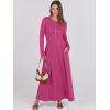 imageANRABESS Womens Long Sleeve Maxi Dress 2025 Fall Casual Button Fit ampamp Flare ALine Swing Flowy Long Dresses Trendy OutfitsHot Pink