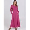 imageANRABESS Womens Long Sleeve Maxi Dress 2025 Fall Casual Button Fit ampamp Flare ALine Swing Flowy Long Dresses Trendy OutfitsHot Pink