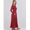 imageANRABESS Womens Long Sleeve Maxi Dress 2025 Fall Casual Button Fit ampamp Flare ALine Swing Flowy Long Dresses Trendy OutfitsRed