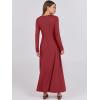 imageANRABESS Womens Long Sleeve Maxi Dress 2025 Fall Casual Button Fit ampamp Flare ALine Swing Flowy Long Dresses Trendy OutfitsRed