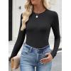 imageANRABESS Womens Long Sleeve Shirts Crewneck Ribbed Knitted Slim Fitted Tops Basic Tee 2025 Fall Outfits Dressy Casual BlouseBlack