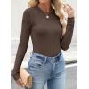 imageANRABESS Womens Long Sleeve Shirts Crewneck Ribbed Knitted Slim Fitted Tops Basic Tee 2025 Fall Outfits Dressy Casual BlouseBrown