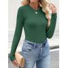 imageANRABESS Womens Long Sleeve Shirts Crewneck Ribbed Knitted Slim Fitted Tops Basic Tee 2025 Fall Outfits Dressy Casual BlouseDeep Green