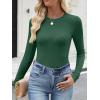 imageANRABESS Womens Long Sleeve Shirts Crewneck Ribbed Knitted Slim Fitted Tops Basic Tee 2025 Fall Outfits Dressy Casual BlouseDeep Green
