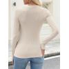imageANRABESS Womens Long Sleeve Shirts Crewneck Ribbed Knitted Slim Fitted Tops Basic Tee 2025 Fall Outfits Dressy Casual BlouseParchment