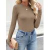 imageANRABESS Womens Long Sleeve Shirts Crewneck Ribbed Knitted Slim Fitted Tops Basic Tee 2025 Fall Outfits Dressy Casual BlouseTan