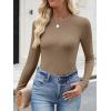 imageANRABESS Womens Long Sleeve Shirts Crewneck Ribbed Knitted Slim Fitted Tops Basic Tee 2025 Fall Outfits Dressy Casual BlouseTan