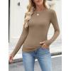 imageANRABESS Womens Long Sleeve Shirts Crewneck Ribbed Knitted Slim Fitted Tops Basic Tee 2025 Fall Outfits Dressy Casual BlouseTan