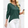 imageANRABESS Womens Long Sleeve Shirts V Neck Criss Cross Loose Fit Tops 2025 Fall Trendy Tees Dressy Casual Blouses TShirtsForest Green