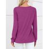 imageANRABESS Womens Long Sleeve Shirts V Neck Criss Cross Loose Fit Tops 2025 Fall Trendy Tees Dressy Casual Blouses TShirtsFuchsia