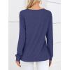 imageANRABESS Womens Long Sleeve Shirts V Neck Criss Cross Loose Fit Tops 2025 Fall Trendy Tees Dressy Casual Blouses TShirtsNavy Blue