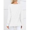 imageANRABESS Womens Long Sleeve Shirts V Neck Criss Cross Loose Fit Tops 2025 Fall Trendy Tees Dressy Casual Blouses TShirtsWhite