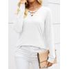 imageANRABESS Womens Long Sleeve Shirts V Neck Criss Cross Loose Fit Tops 2025 Fall Trendy Tees Dressy Casual Blouses TShirtsWhite