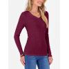 imageANRABESS Womens Long Sleeve Shirts V Neck Ribbed Knit Slim Fit Lightweight Sweater 2025 Fall Dressy Casual Travel Work TopsBurgundy