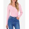 imageANRABESS Womens Long Sleeve Shirts V Neck Ribbed Knit Slim Fit Lightweight Sweater 2025 Fall Dressy Casual Travel Work TopsPink