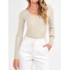 imageANRABESS Womens Ribbed Fitted Sweater Long Sleeve Shirts Scoop Neck Lightweight Casual Knit Slim Tops 2025 Fall OutfitsBeige