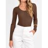 imageANRABESS Womens Ribbed Fitted Sweater Long Sleeve Shirts Scoop Neck Lightweight Casual Knit Slim Tops 2025 Fall OutfitsBrown